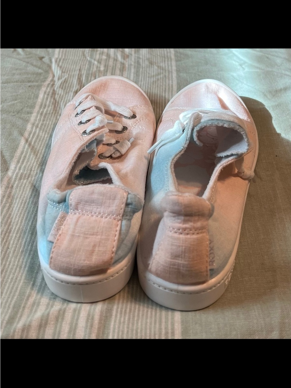 Roxy Light Pink Low-Top Lace-Up Kids Sneakers - Picture 5 of 6